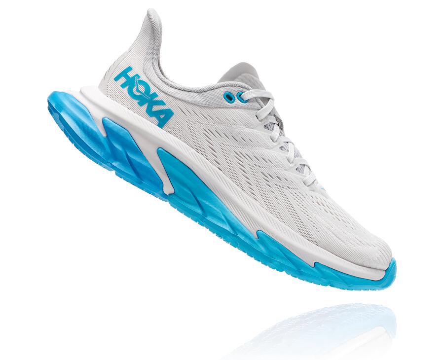 Hoka Australia One One Clifton Edge - Womens Running Shoes White/Blue - CYSGV-0935